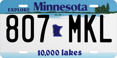 MN license plate 807MKL