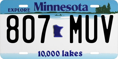 MN license plate 807MUV
