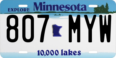 MN license plate 807MYW