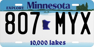 MN license plate 807MYX