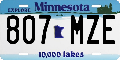 MN license plate 807MZE