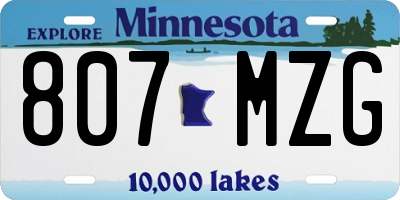 MN license plate 807MZG
