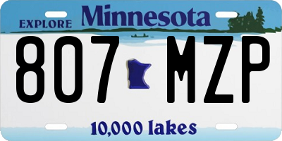 MN license plate 807MZP