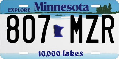 MN license plate 807MZR
