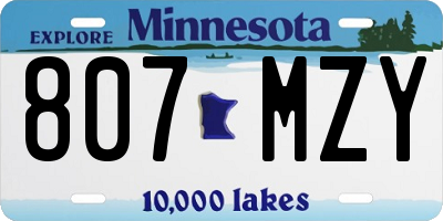 MN license plate 807MZY