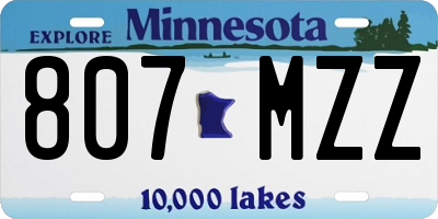 MN license plate 807MZZ