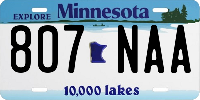 MN license plate 807NAA