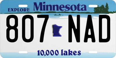 MN license plate 807NAD