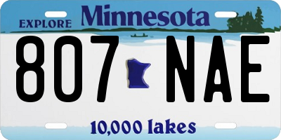 MN license plate 807NAE