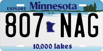 MN license plate 807NAG