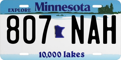 MN license plate 807NAH
