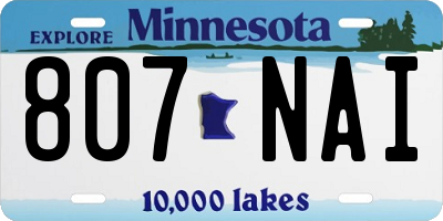MN license plate 807NAI