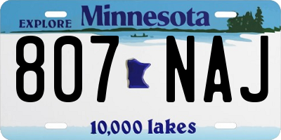 MN license plate 807NAJ