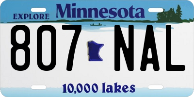 MN license plate 807NAL