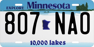 MN license plate 807NAO