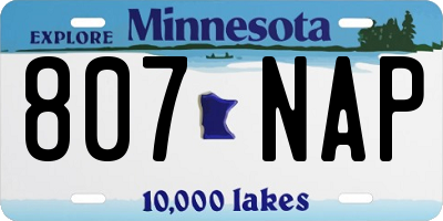 MN license plate 807NAP