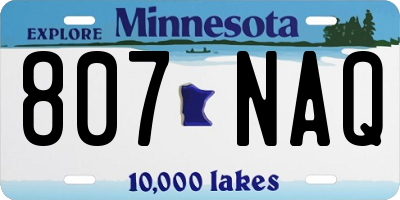 MN license plate 807NAQ