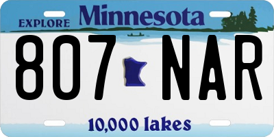 MN license plate 807NAR