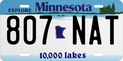 MN license plate 807NAT