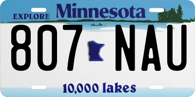MN license plate 807NAU
