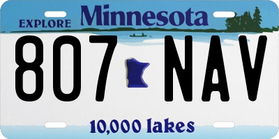 MN license plate 807NAV