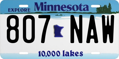 MN license plate 807NAW