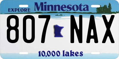 MN license plate 807NAX