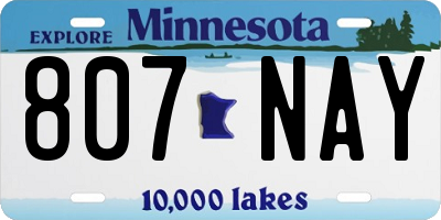 MN license plate 807NAY