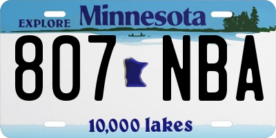 MN license plate 807NBA