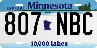 MN license plate 807NBC