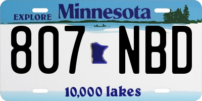 MN license plate 807NBD