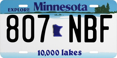 MN license plate 807NBF