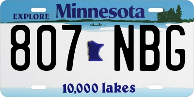 MN license plate 807NBG