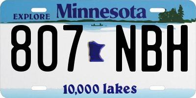 MN license plate 807NBH