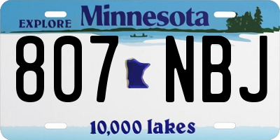 MN license plate 807NBJ