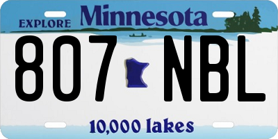 MN license plate 807NBL