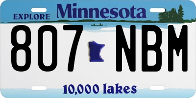 MN license plate 807NBM