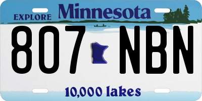 MN license plate 807NBN
