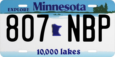 MN license plate 807NBP