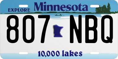 MN license plate 807NBQ