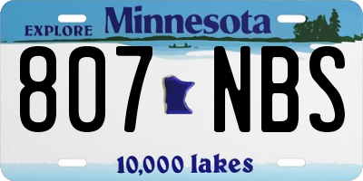 MN license plate 807NBS