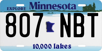 MN license plate 807NBT