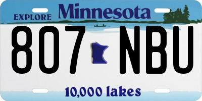 MN license plate 807NBU
