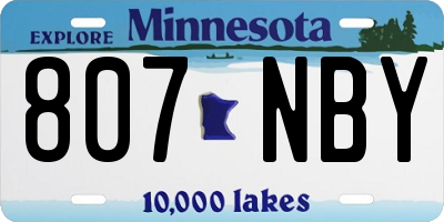 MN license plate 807NBY
