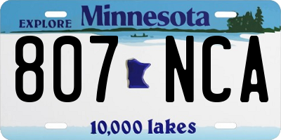 MN license plate 807NCA
