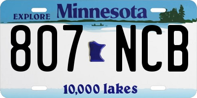 MN license plate 807NCB