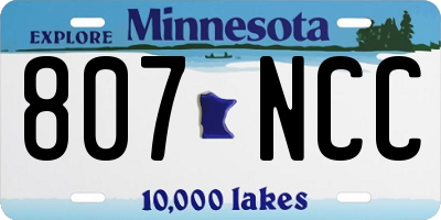 MN license plate 807NCC