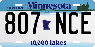 MN license plate 807NCE