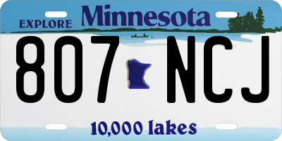 MN license plate 807NCJ