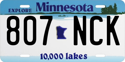 MN license plate 807NCK